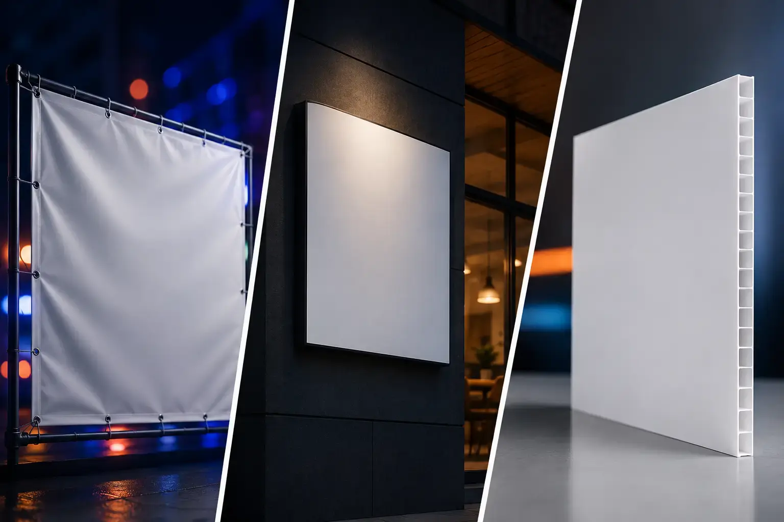 Baner, dibond czy płyta PCV — który materiał reklamowy sprawdzi się najlepiej